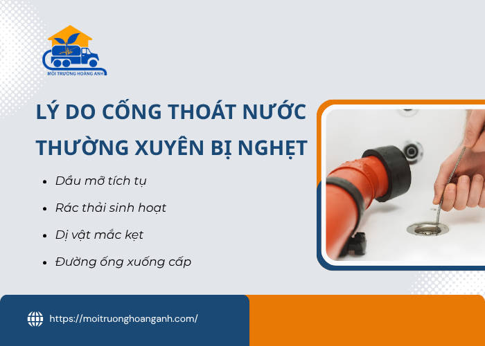 Các nguyên nhân gây nghẹt cống thoát nước 