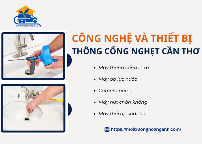 Dịch vụ thông cống Cần Thơ dùng thiết bị hiện đại 