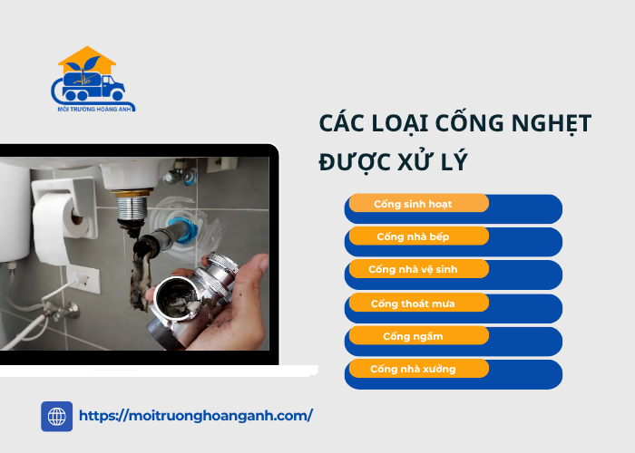 Một số loại cống nghẹt được xử lý tại Đồng Tháp 